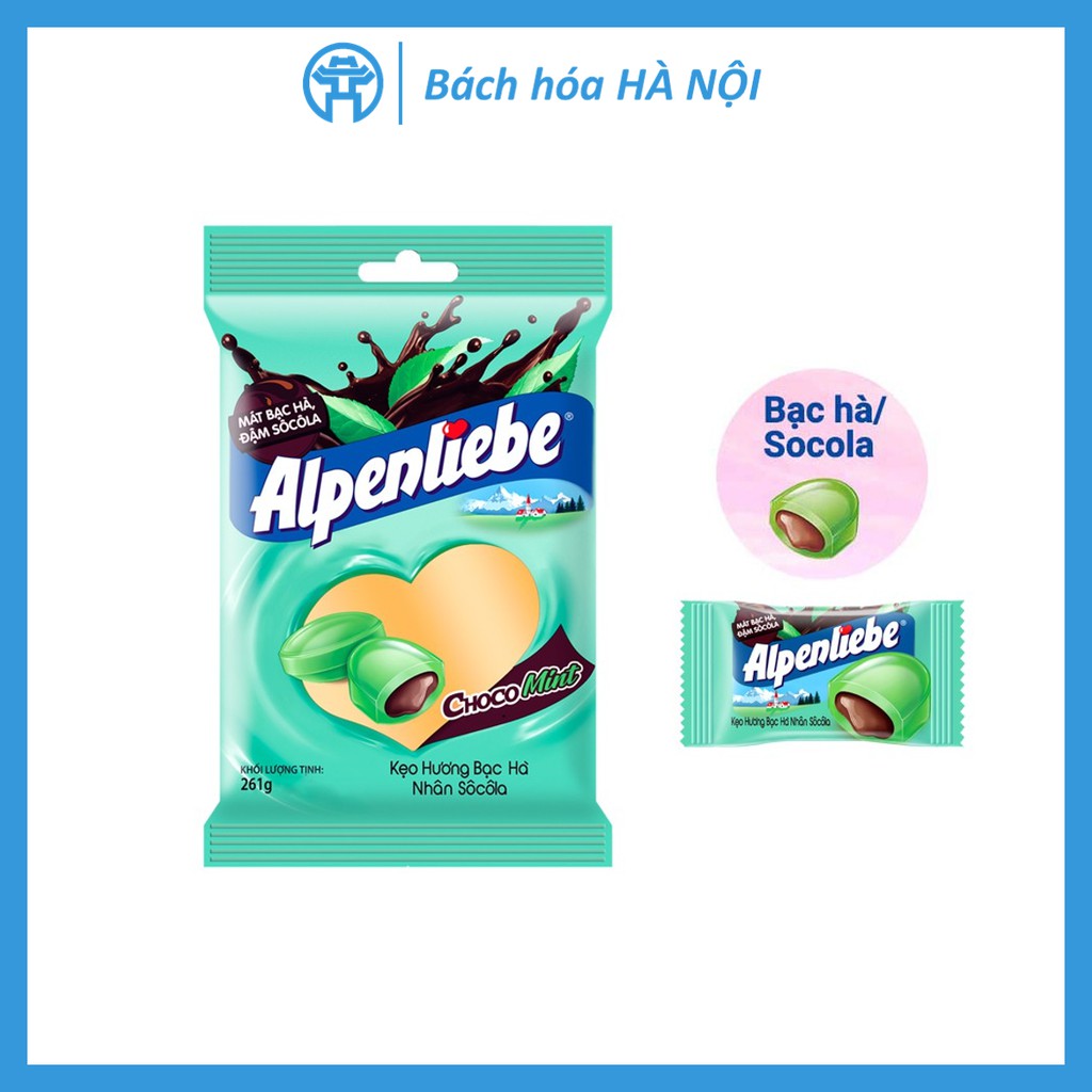 Kẹo Alpenliebe Hương Bạc Hà Nhân Sôcôla (Gói 90 Viên)