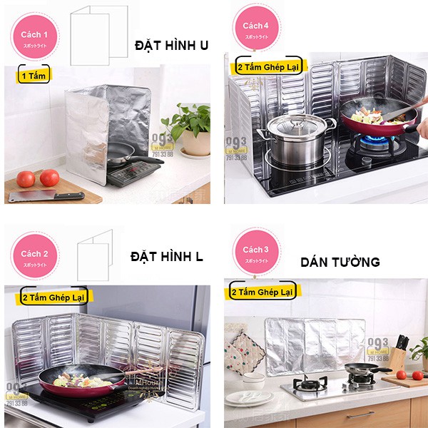 Combo 2 Tấm Che Văng Dầu Mỡ, Tấm Chắn Mỡ Dụng Cụ Chắn Bếp