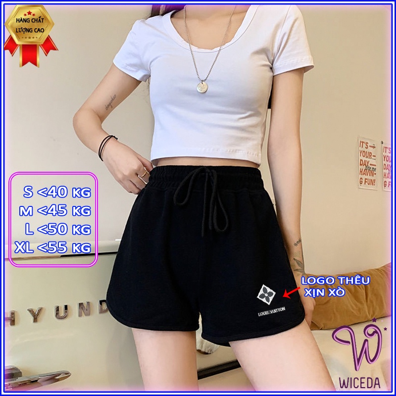 Quần-đùi-sooc-nữ-đẹp,quần-short-nữ chất polyeste cotton dày dặn 2 màu đen da Wiceda QS401
