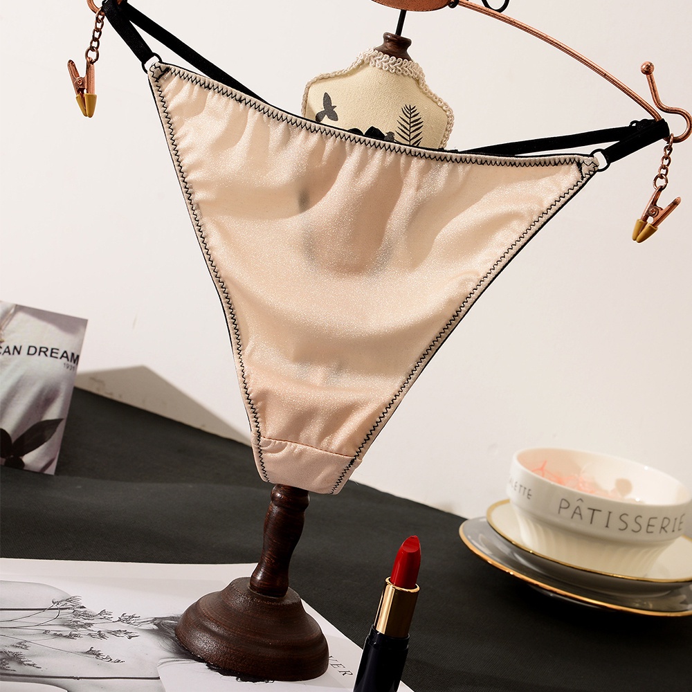 Quần Lót Lọt Khe Bằng Cotton Satin Không Đường May Sang Trọng Nhiều Màu Cho Nữ