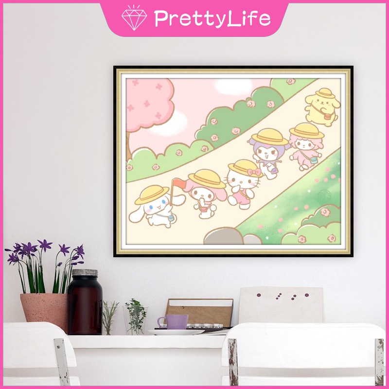 Bộ Tranh Đính Đá 5D Tự Làm Hình Kuromi/Stellallou Trang Trí Nhà Cửa 50x40cm