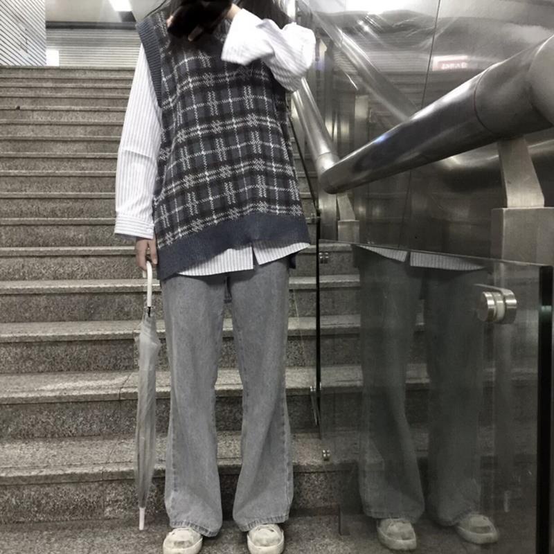 【Yuki】Áo gile len kẻ caro xanh đen màu siêu yêu | BigBuy360 - bigbuy360.vn