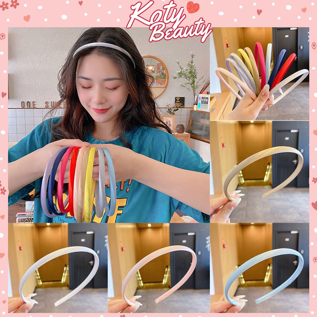 [Mã FAMARAL1 giảm 10K đơn 50K]Băng Đô Cài Tóc Bằng Vải Satin Bóng Xinh Xăn Điệu Đà Cho Nữ