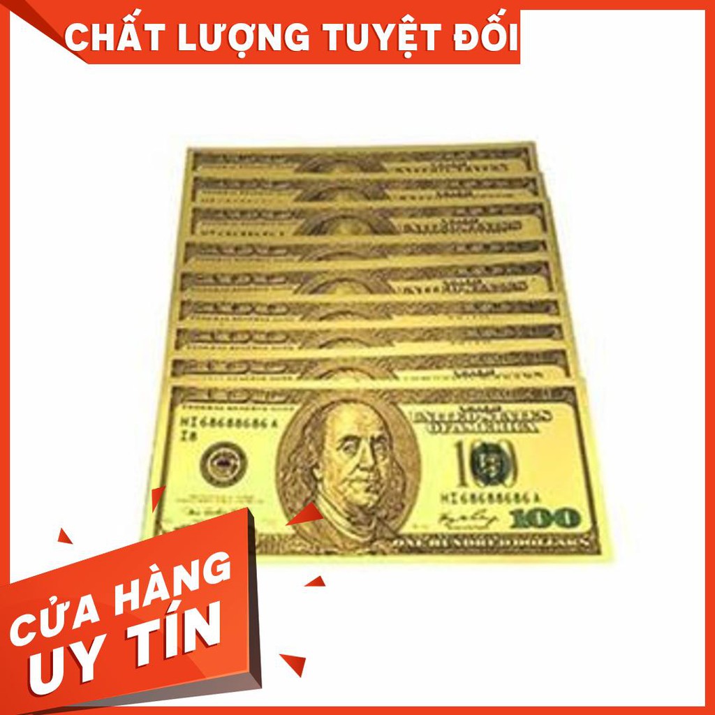 Bộ 10 tờ 100USD mạ vàng  lì xì mạ độc đáo