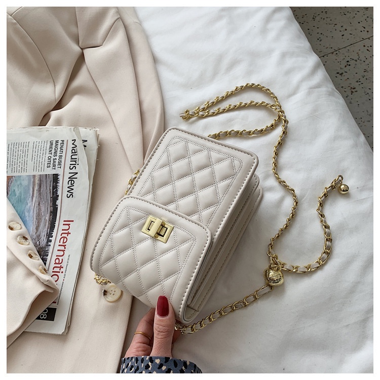 Túi đeo chéo kiêm ví đựng điện thoại nữ ô trám hai ngăn BAG U CLT105