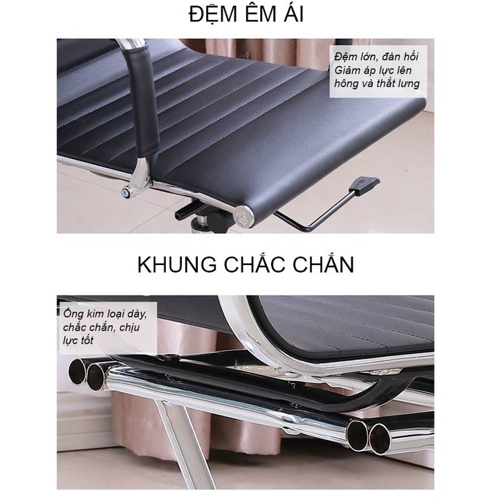 Ghế Trưởng phòng lưng cao - ghế văn phòng làm việc chân kim loại cứng cáp bền đẹp TC058