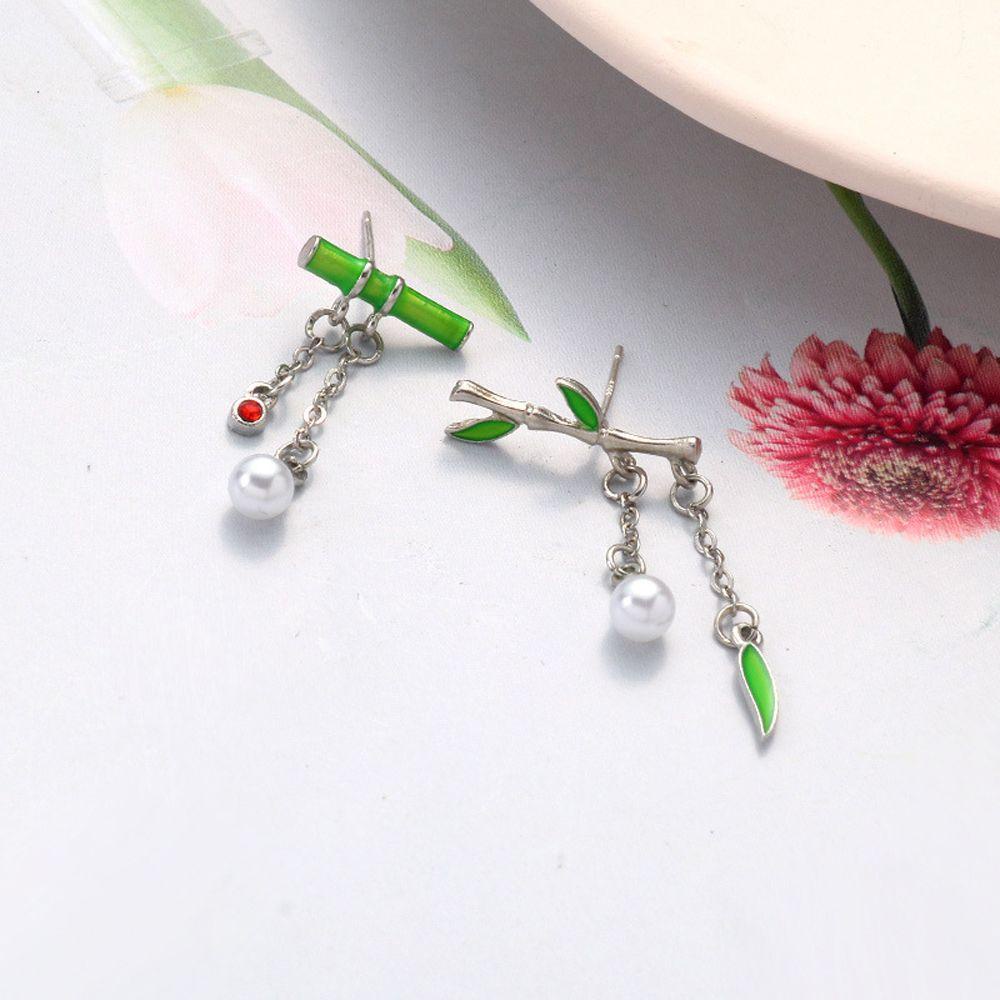 Vanes1 Khuyên Tai Không Đối Xứng Bằng Tre Ngọt Ngào Thời Trang Hàn Quốc Cổ Điển