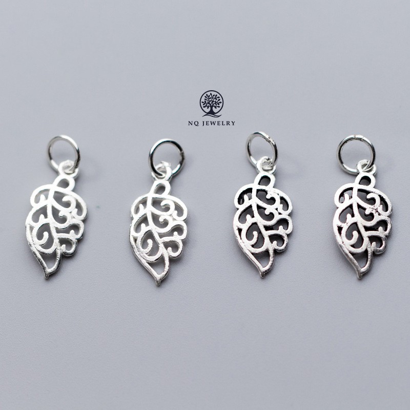 Charm bạc chiếc lá mặt treo 2 - NQ Jewelry