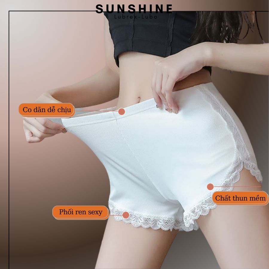 Quần đùi nữ - Quần ngủ nữ siêu xinh thun cotton mềm mát phối ren cao cấp-SUNSHINE