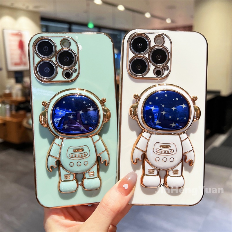 Ốp Điện Thoại In Hình Phi Hành Gia Kèm Giá Đỡ Cho IPhone 13 11 12 Pro Max X XS XSMAX XR 7 8 Plus