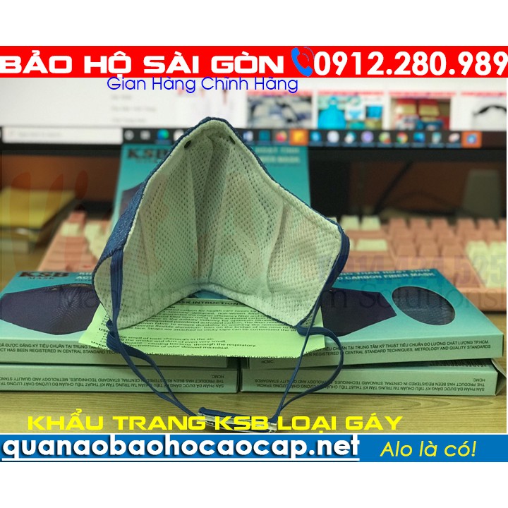 Khẩu Trang Than Hoạt tính KSB Mask Loại Gáy  (sử dụng được 1 tháng) hình chụp thật 100%