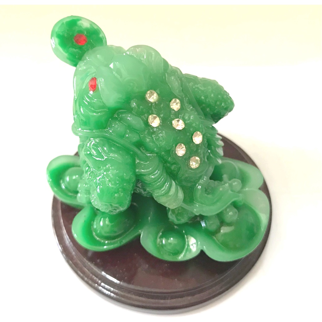 Cóc thiềm thừ ngậm tiền chiêu tài giữ lộc tăng may mắn có đế gỗ- Buddha168shop