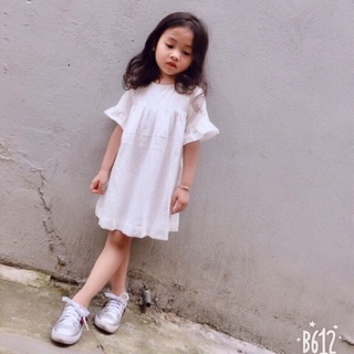CS-váy zara trắng tay bèo bé gái mẫu mới