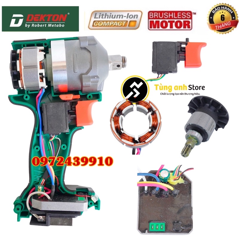 Thân Máy Siết Bulong Pin Dekton IW380NCP. Chân Pin phổ thông 21v siêu nhỏ gọn.