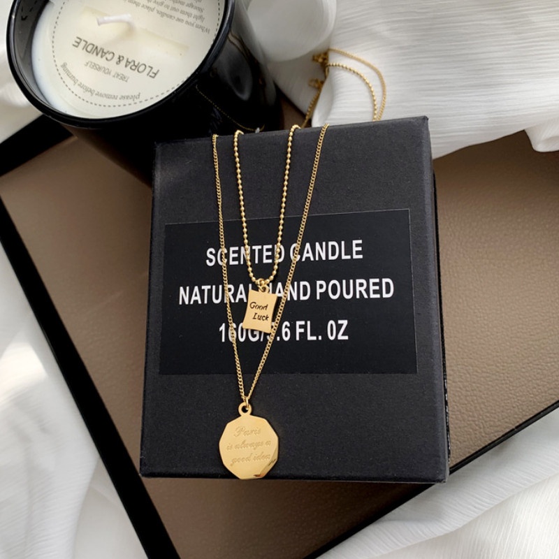 Dây Chuyền 2 Tầng Good Luck Titan Ko Đen TT 3892