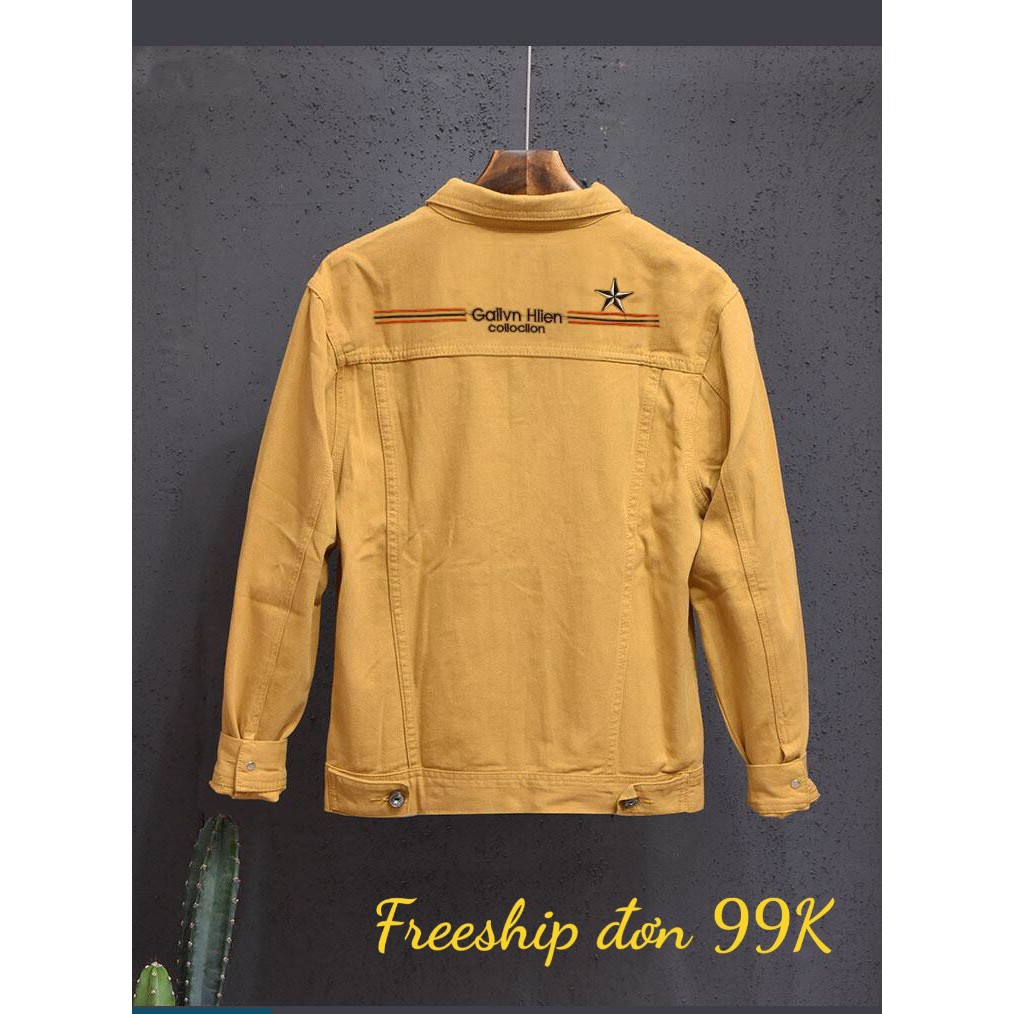 Áo khoác nam nữ Kaki màu vàng thêu đẹp Gal Hien cực đẹp form chuẩn M-L-XL PT05