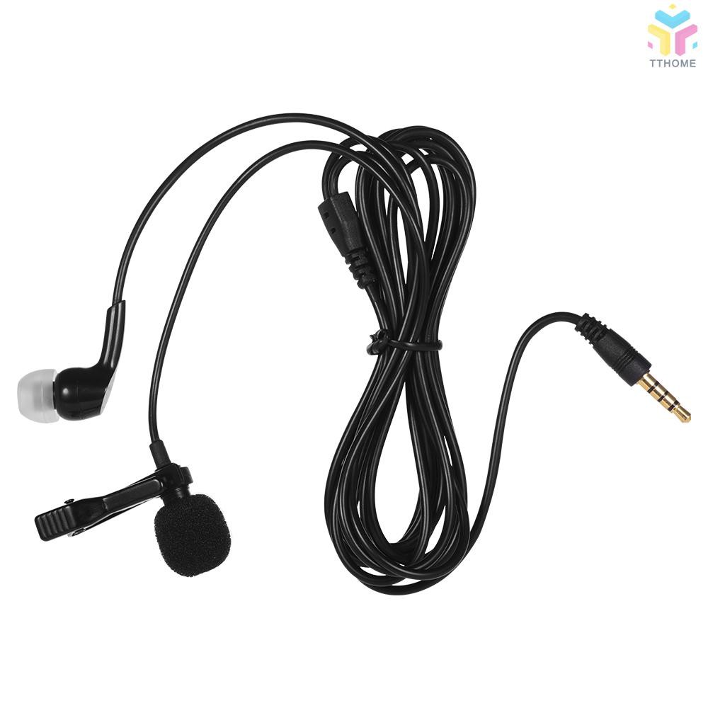 Micro tai nghe 2 trong 1 Lavalier có kẹp cổ áo cho điện thoại thông minh / máy tính bảng / Laptop / camera