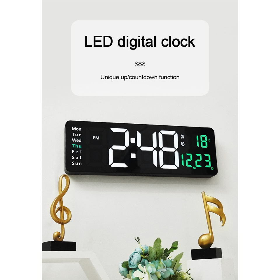Đồng Hồ Treo Tường Điều Khiển Từ Xa Màn Hình LED Digital Clock