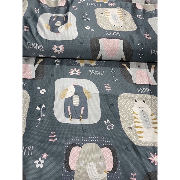Vải TENCEL  40S CAO CẤP hình thú cho bé, khổ rộng 2m5, chất nằm mát