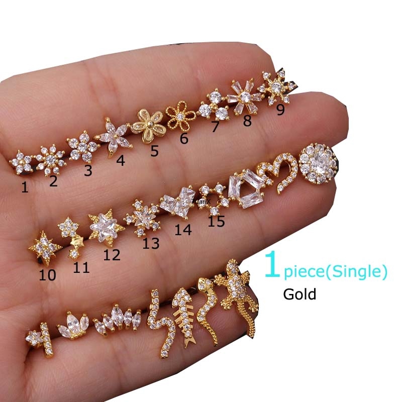 1 Khuyên tai mạ vàng/bạc/vàng hồng 20g