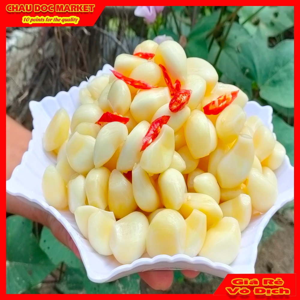 CỦ TỎI NGÂM CHUA NGỌT HỦ  GIÒN NGON HIỆU ÔNG BÀ 5 CHÂU ĐỐC.
