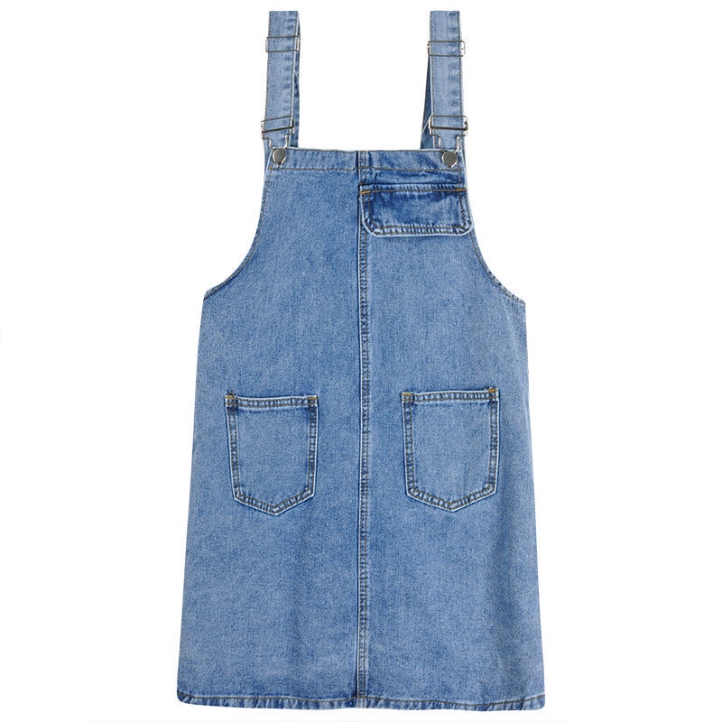 Đầm yếm denim cổ chữ V thời trang Hàn Quốc