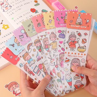 💥miếng dán sticker washi dáng dài hoạ tiết cô gái💥
