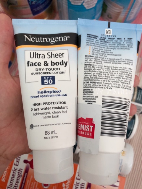 (Tem Chemist) Kem chống nắng Úc (Neutrogena spf 50+ 88ml) | BigBuy360 - bigbuy360.vn