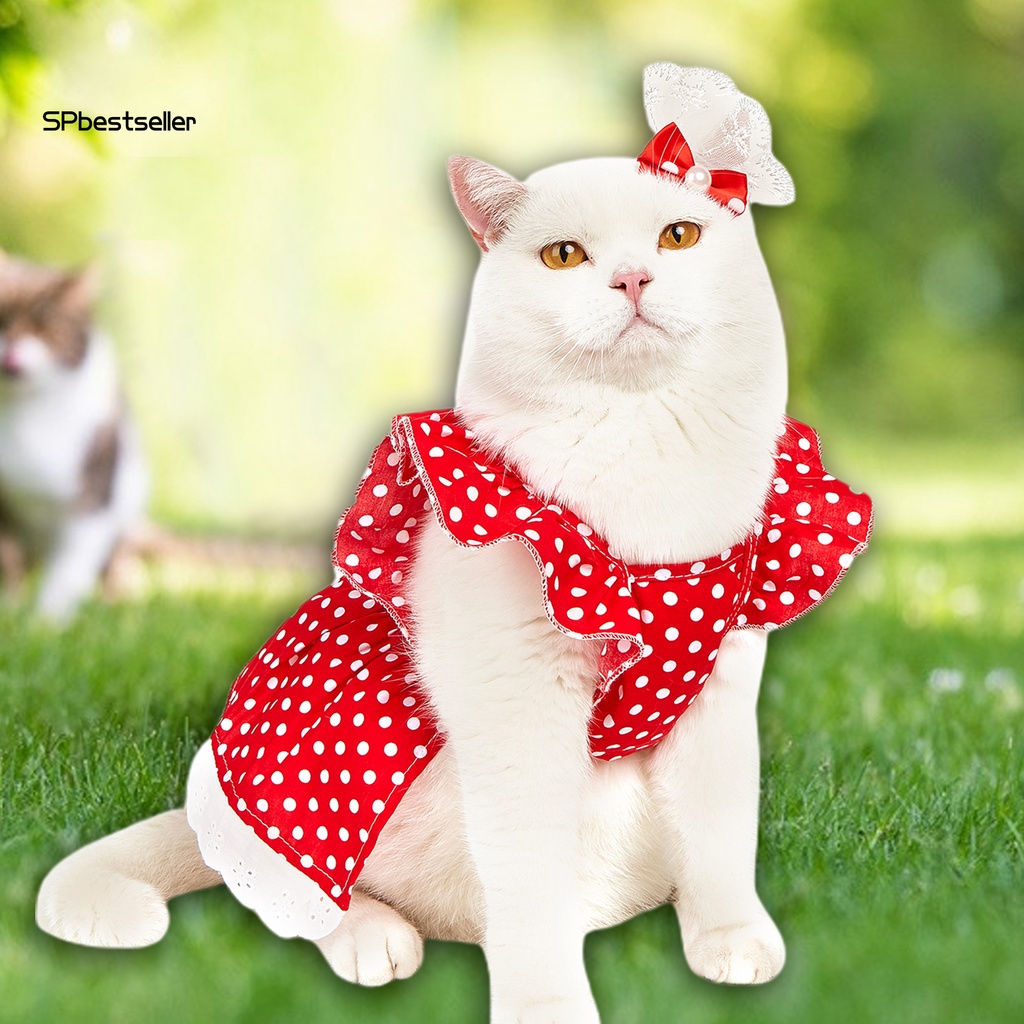 Đầm Họa Tiết Chấm Bi Xinh Xắn Cho Thú Cưng