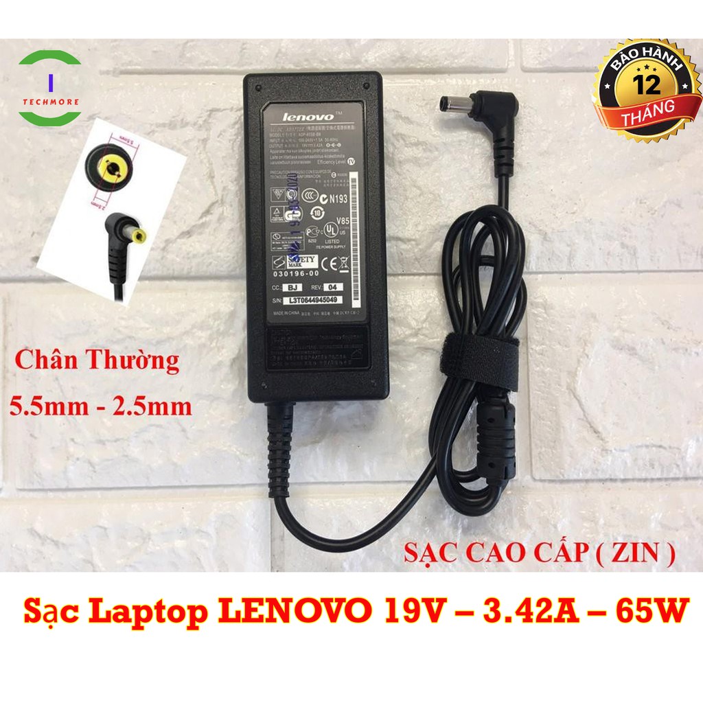 Sạc Laptop LENOVO 19V – 3.42A – 65W Chân Kim Thường Kèm Dây Nguồn | FREESHIP ĐƠN TỪ 50K