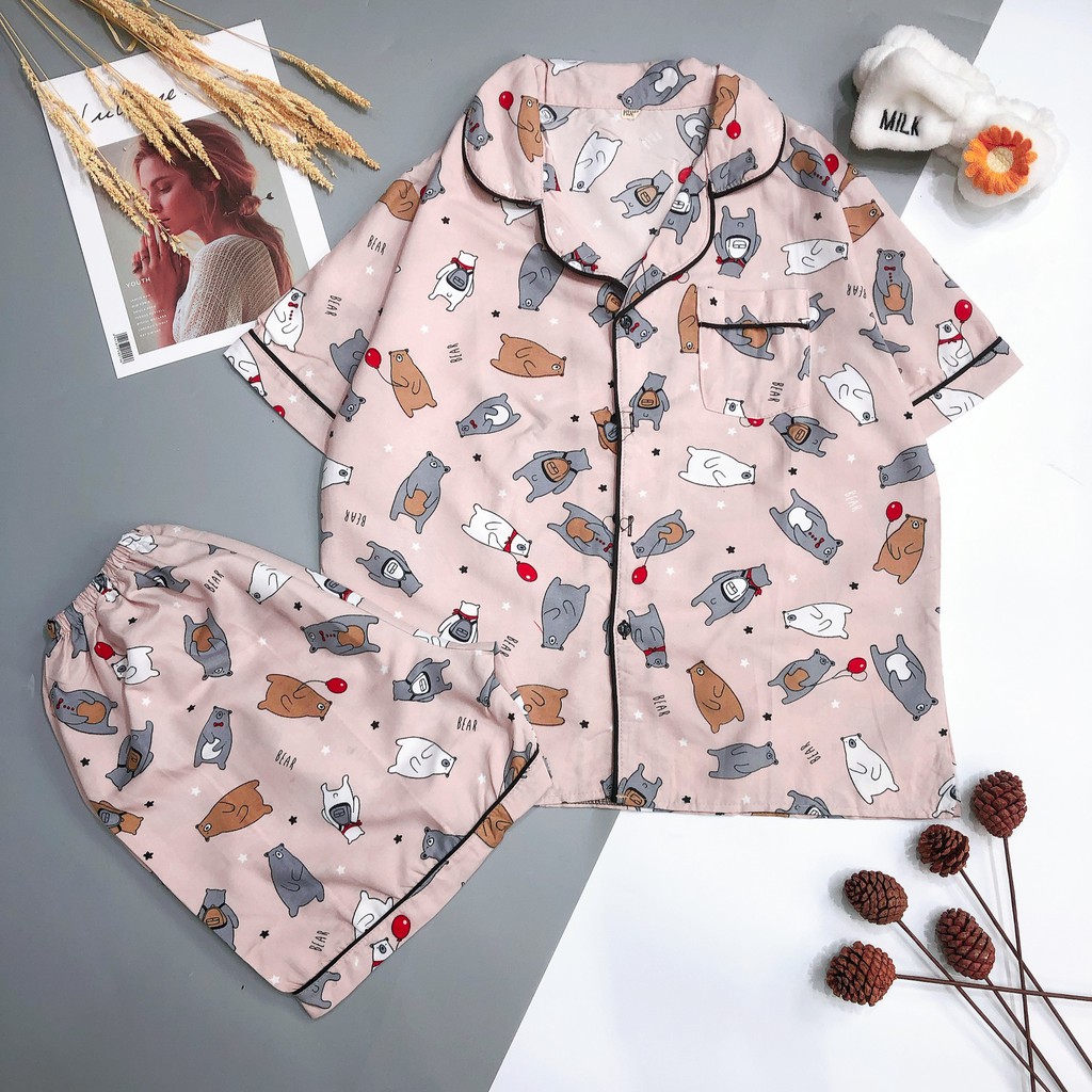 Bộ ngủ pijama ngắn hình mới