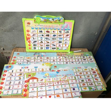 Bảng nói điện tử  5 tờ 11 chủ để cho bé (Anh - Viêt)