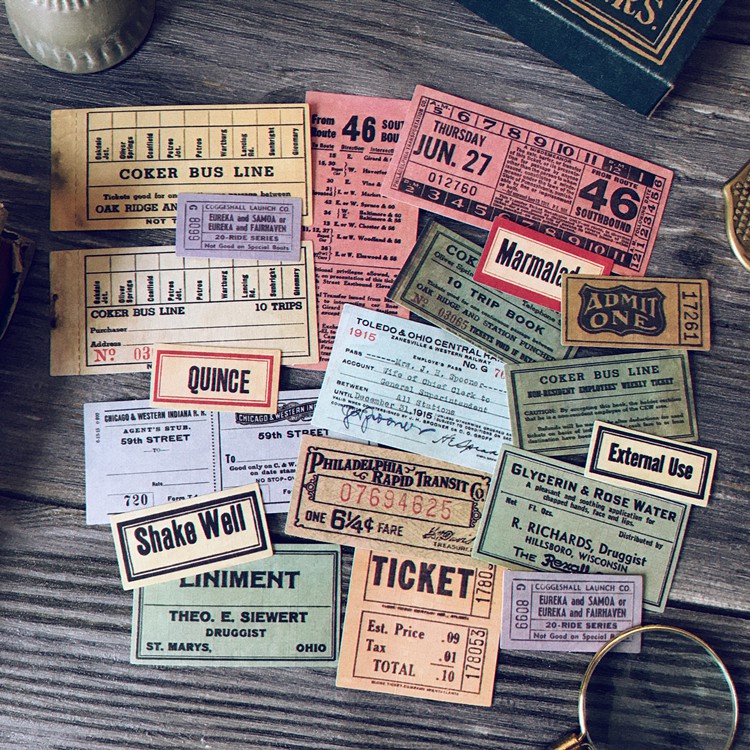 Card ticket junk journal phong cách Tim Holtz
