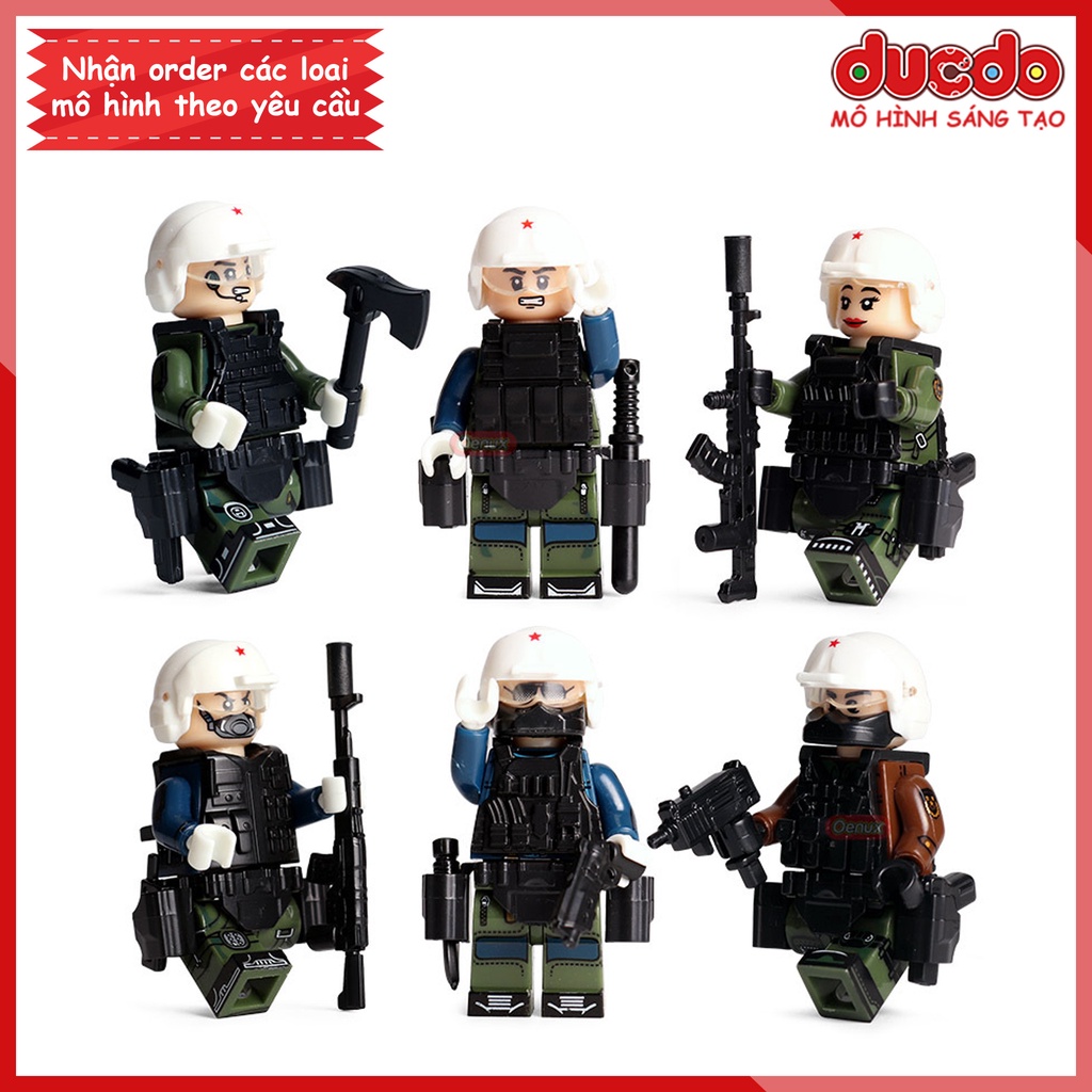 Biệt đội 6 lính cảnh sát SWAT trang bị tối tân nhất - Đồ chơi Lắp ghép Xếp hình Mini Minifigures Army TBS 65-70 Mô hình