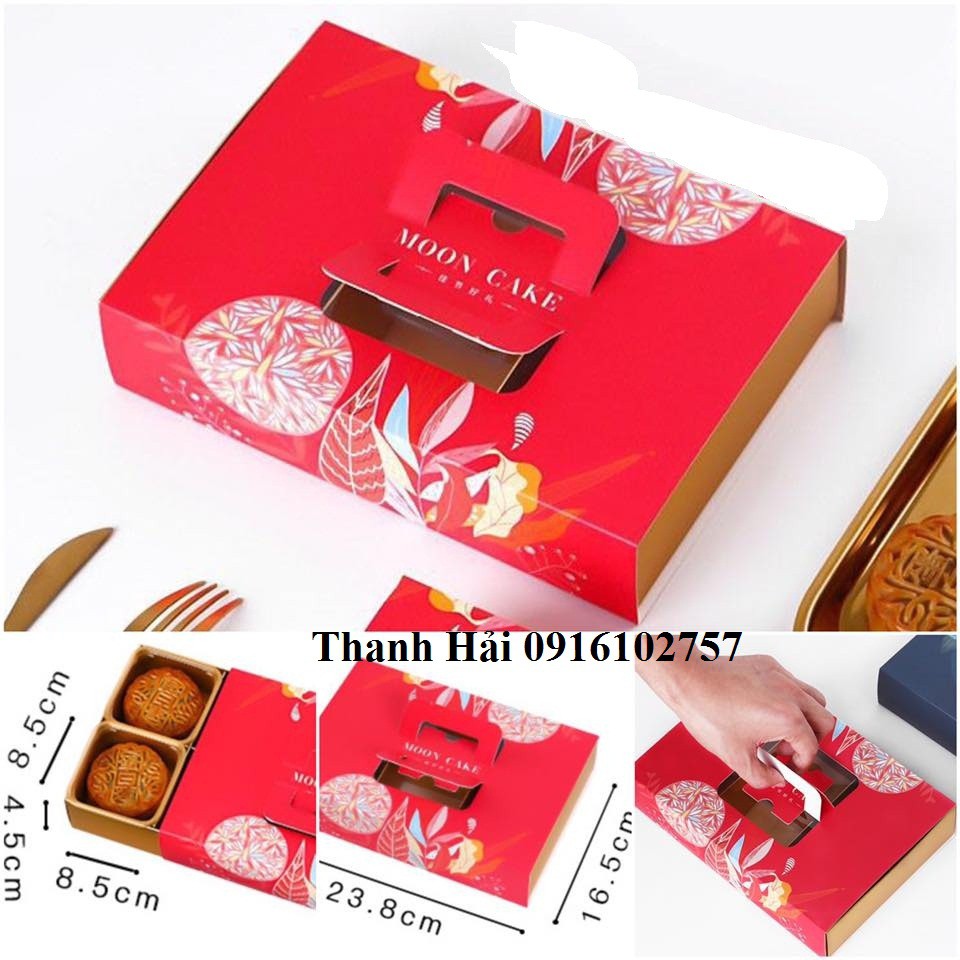 HỘP GIẤY TRUNG THU 6 BÁNH QUAI XÁCH (Set 10 hộp)