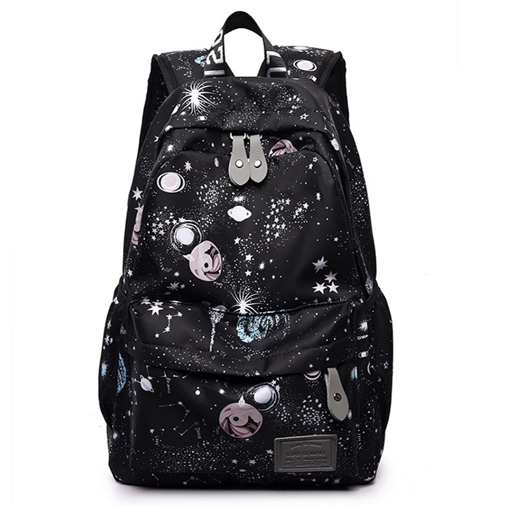 Balo vải dù chống nước họa tiết galaxy phong cách Hàn Quốc cao cấp size 42cm BALO-539