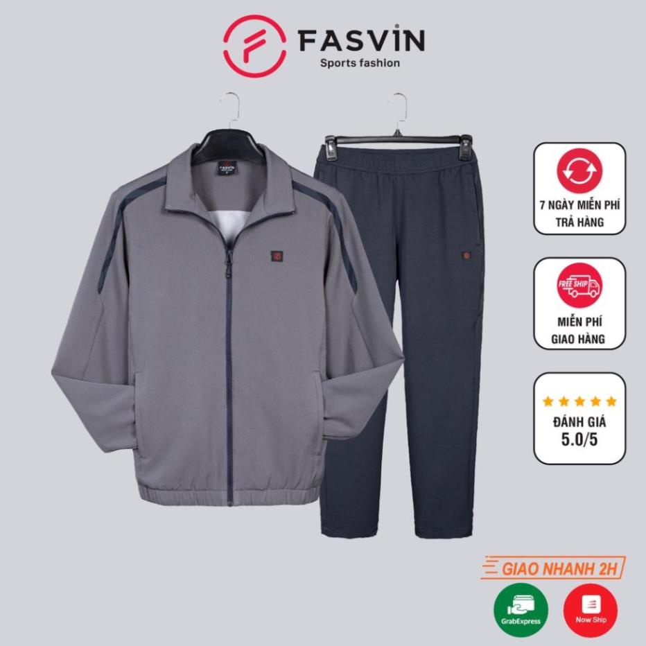 Bộ Quần Áo Thể Thao Nam Fasvin BC21485.1.HN Chất Vải Gió Chun 02 Lớp Lót Vải Thun Dầy Dặn Mềm Mại Co Giãn. Đẹp ⚜️