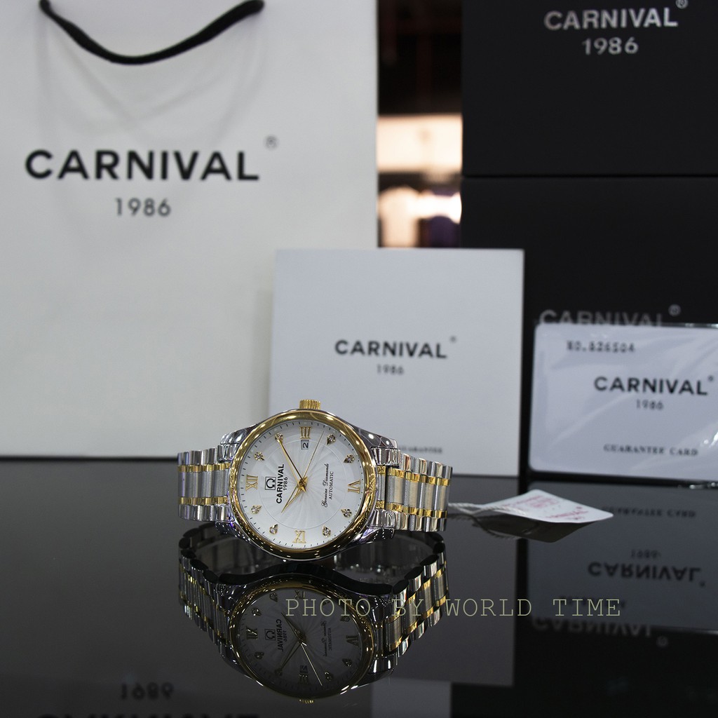 Đồng hồ nam Carnival 8671G Full box, Thẻ BH 3 năm, Kính Sapphire Chống Xước, Chống Nước, Dây Thép không gỉ 316L