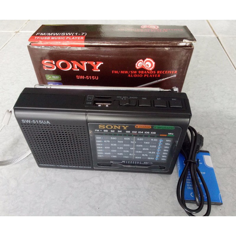 Đài FM Radio Sony Mini SW-515, đọc USB, thẻ nhớ