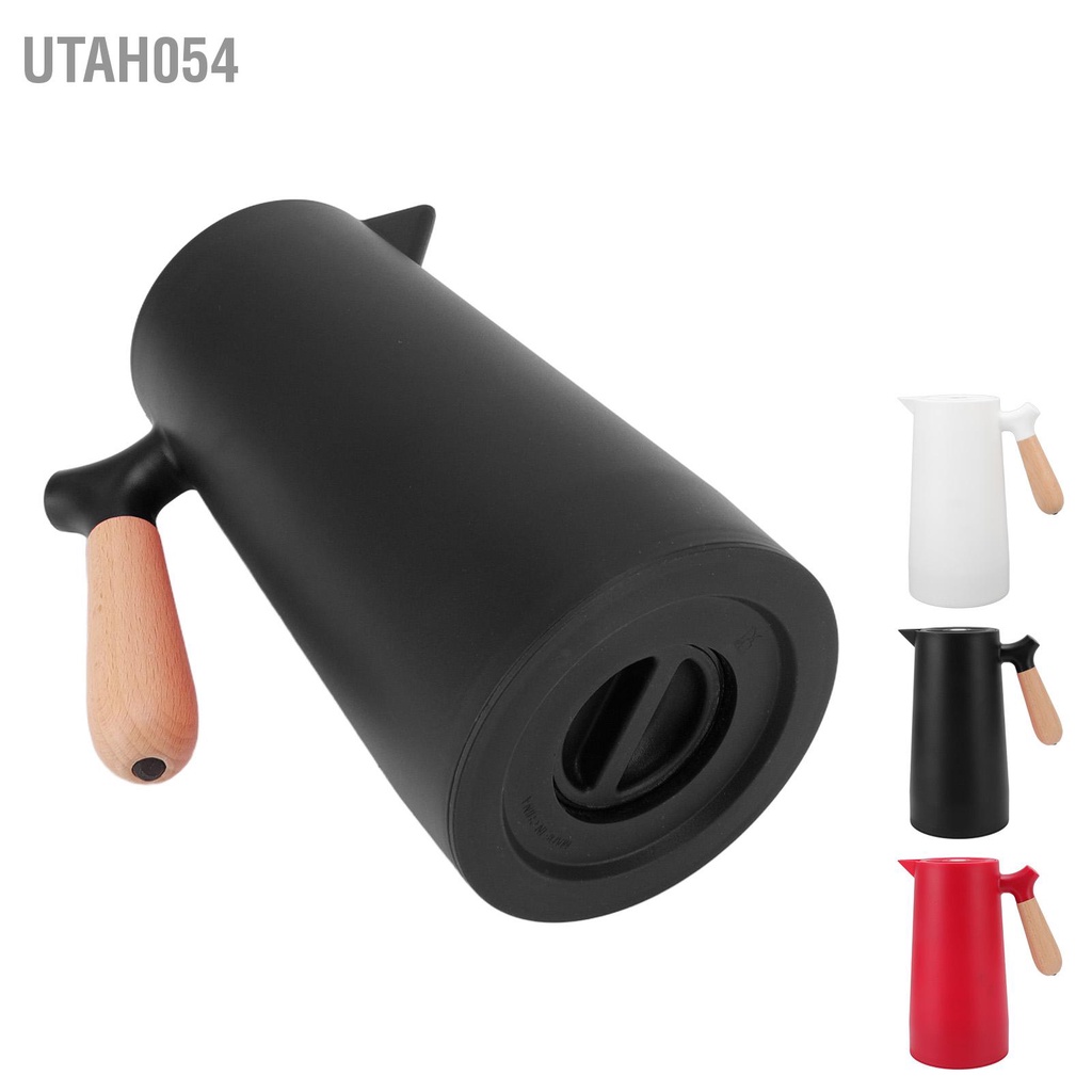 [Hàng Sẵn] 1L Cà phê nhiệt Carafe 12h Cách Bình giữ Olecranon nước có tay cầm bằng gỗ để cắm trại tại nhà đi bộ đường dài【Utah054】