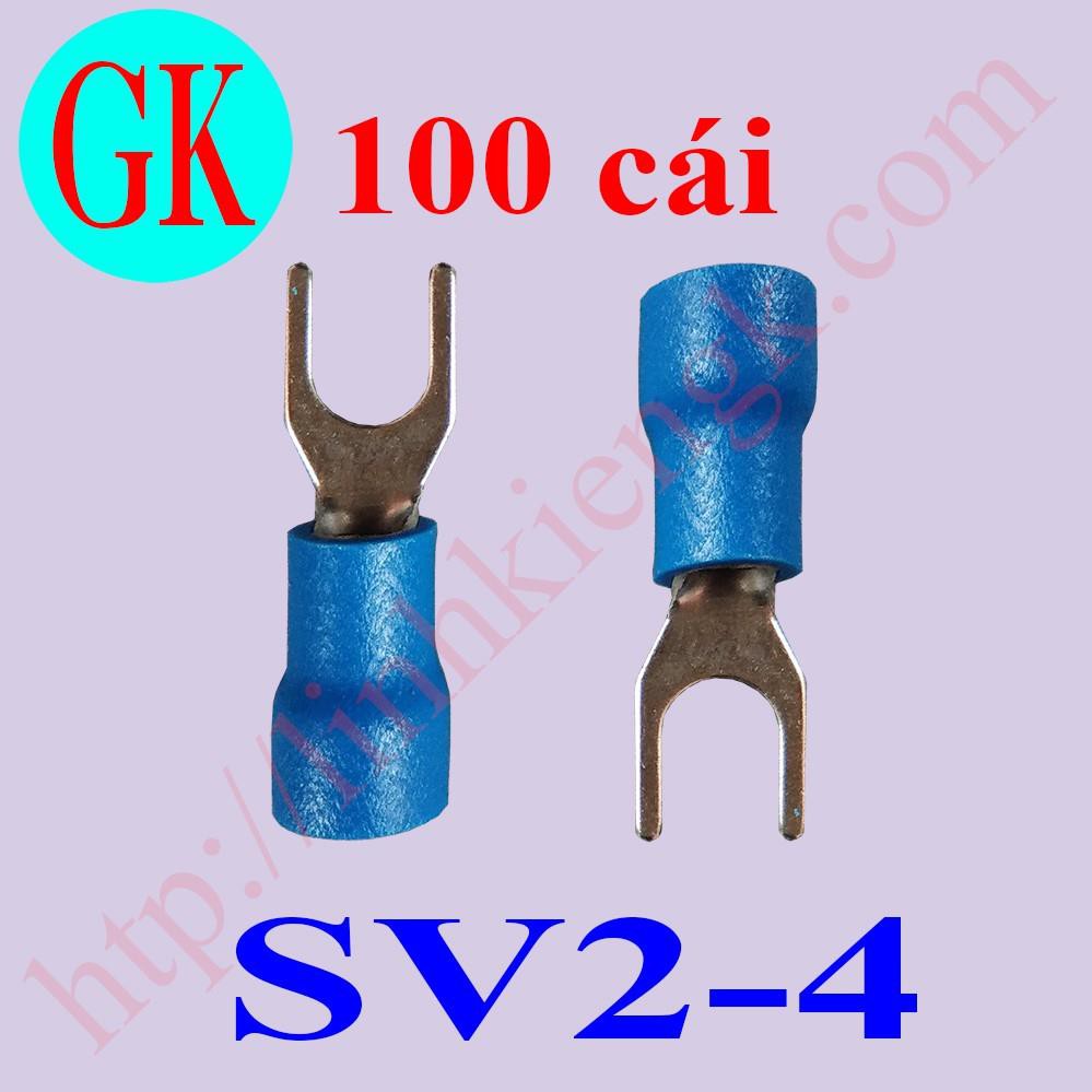 (100 cái) Đầu cốt điện SV2-4 màu xanh [K-05-02]