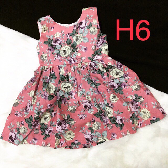 Đầm sát nách vải hoa đầm bé gái 7-25kg