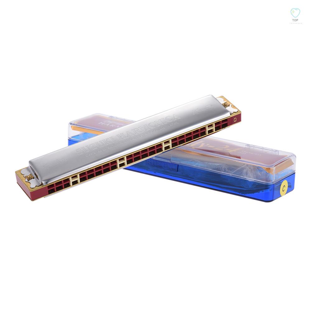 SUZUKI Kèn Harmonica Tremolo 24 Lỗ Chuyên Dụng Cho Người Mới Bắt Đầu
