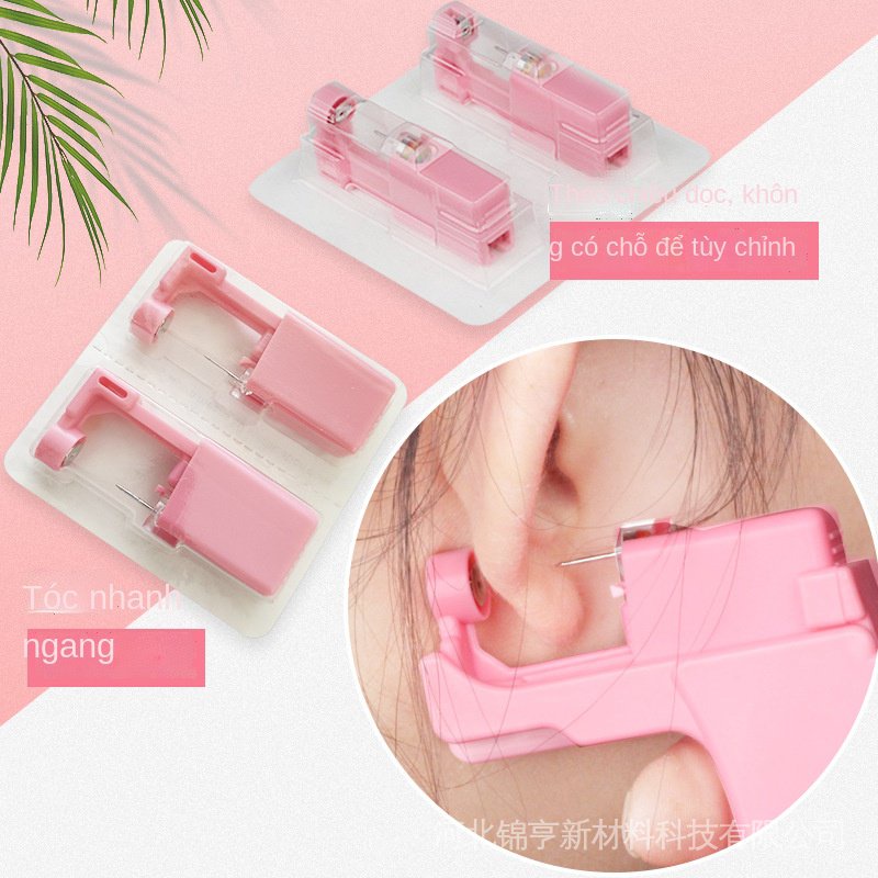 Dụng Cụ Xỏ Lỗ Tai Hình Vương Miện Đính Đá Zircon Dùng Một Lần