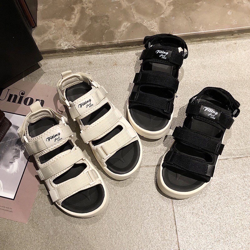 Sandal quai ngang vải dù tem F đế cao su mềm - 2P