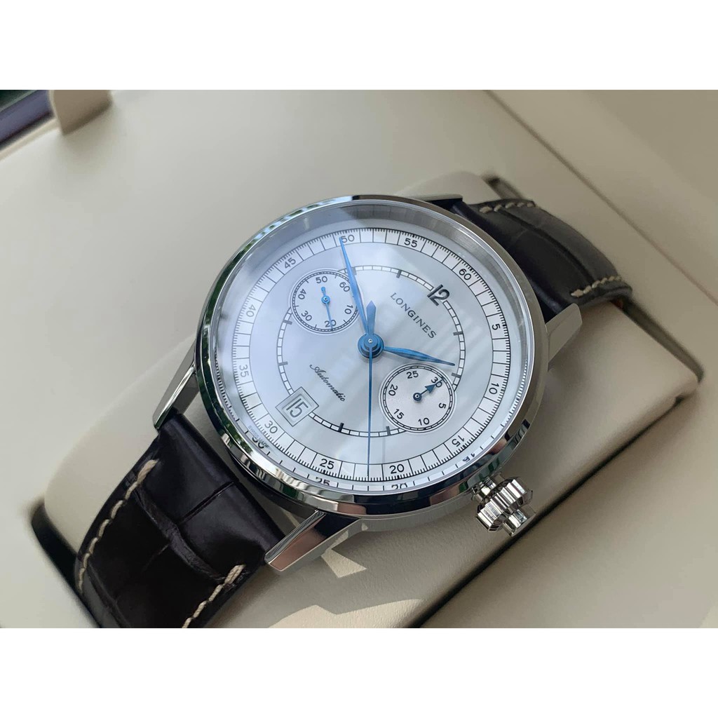 Đồng hồ nam chính hãng Longines Col-Wheel Automatic Chronograph L28004262 - Máy Cơ - Kính Sapphire - Dây da