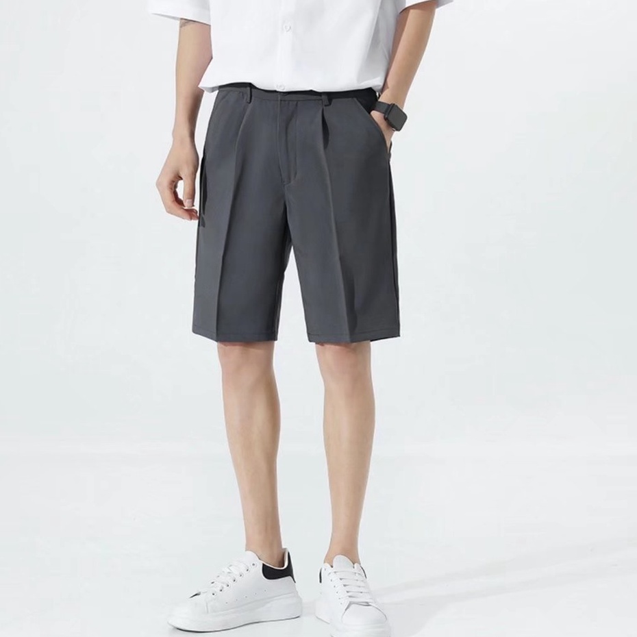 Quần Short Dáng Suông Rộng Màu Trơn Đơn Giản Thời Trang Hàn Quốc Cho Nam Giới quần đùi nam quần short mùa hè cao cấp simple đáng yêu Đẹp nature Chất Lượng Cao Màu sắc rắn Trắng đen Hàn Quốc