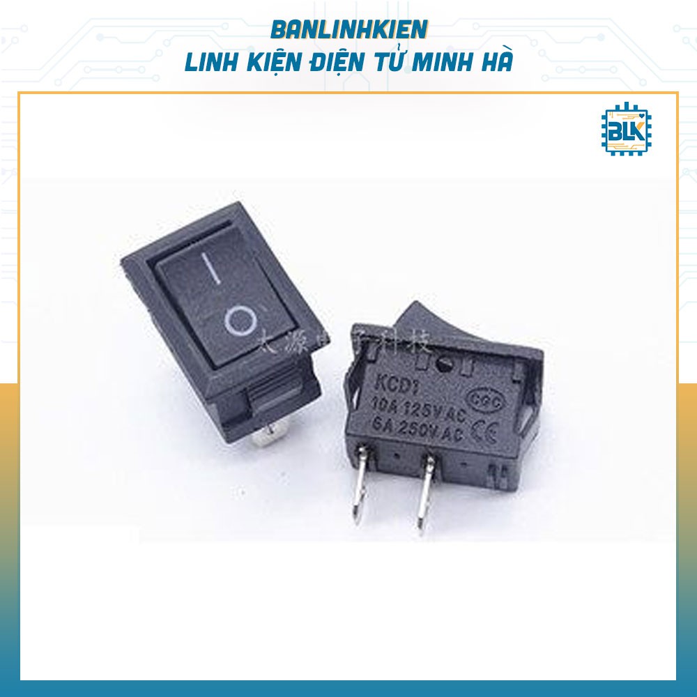 Công Tắc Bập Bênh 6A 250V KCD1-104BL (Màu Đen)