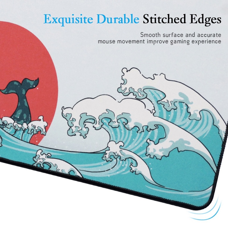 Tấm lót chuột và bàn phím chơi game cỡ lớn chống trượt họa tiết san hô dễ thương