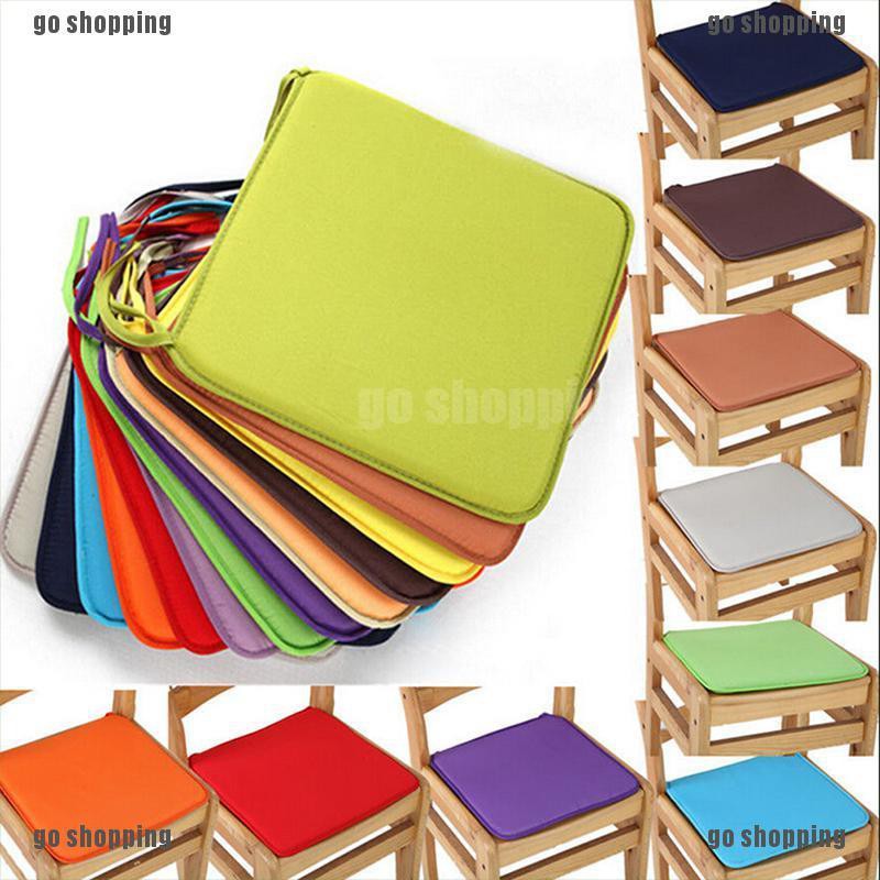 {go shopping}Cushion Office Chair Garden Indoor Dining Seat Pad Tie On Square Foam Patio UK